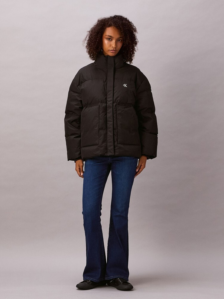 ダウンジャケット - ショートレングススタンドカラーダウンジャケット