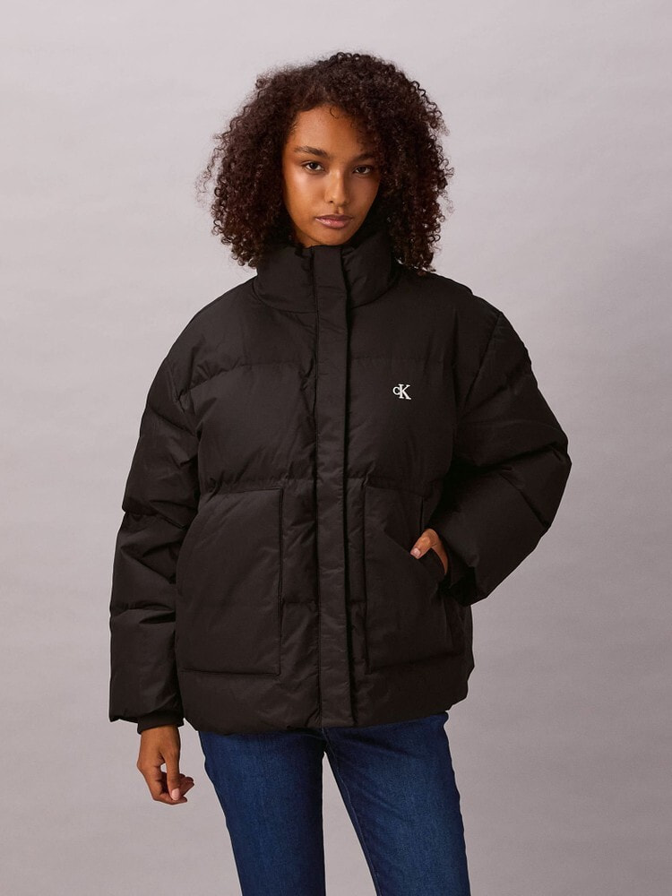 ダウンジャケット - ショートレングススタンドカラーダウンジャケット