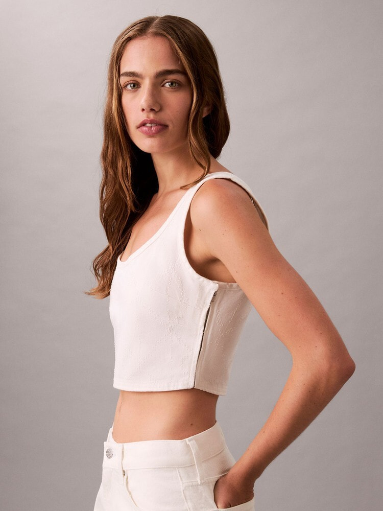 CKJ バックレスデニムタンクトップ CKJ バックレスデニムタンクトップ CKJ バックレスデニムタンク