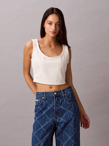 CKJ バックレスデニムタンクトップ CKJ バックレスデニムタンクトップ