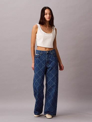 トップス ck タンクトップ - オールオーバークロップドタンクトップ | カルバン