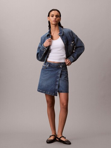 ミニスカート - デニムラップスカート | カルバン・クライン