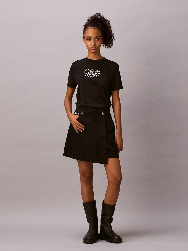 デニムスカート - デニムラップミニスカート | カルバン・クライン