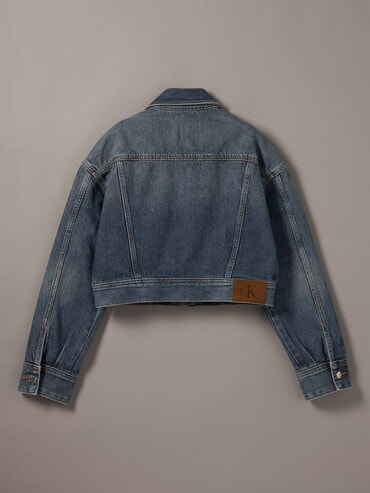Jeansジップアップナイロンジャケット カルバンクライン デニムジャケット - ジップアップクロップドデニムジャケット