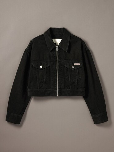 【新品タグ付】LOHEN  デニムジャケット クロップド ブラック襟付き 4 Pocket Denim Jacket(42(MEN) Black/ブラック): CIOTA