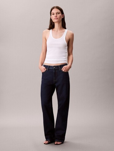 ★ ★Wide Leg Jeans CKロゴ ワイドレッグ デニム Wide]ジーンズ(デニムパンツ) - ワイドレッグジーンズ