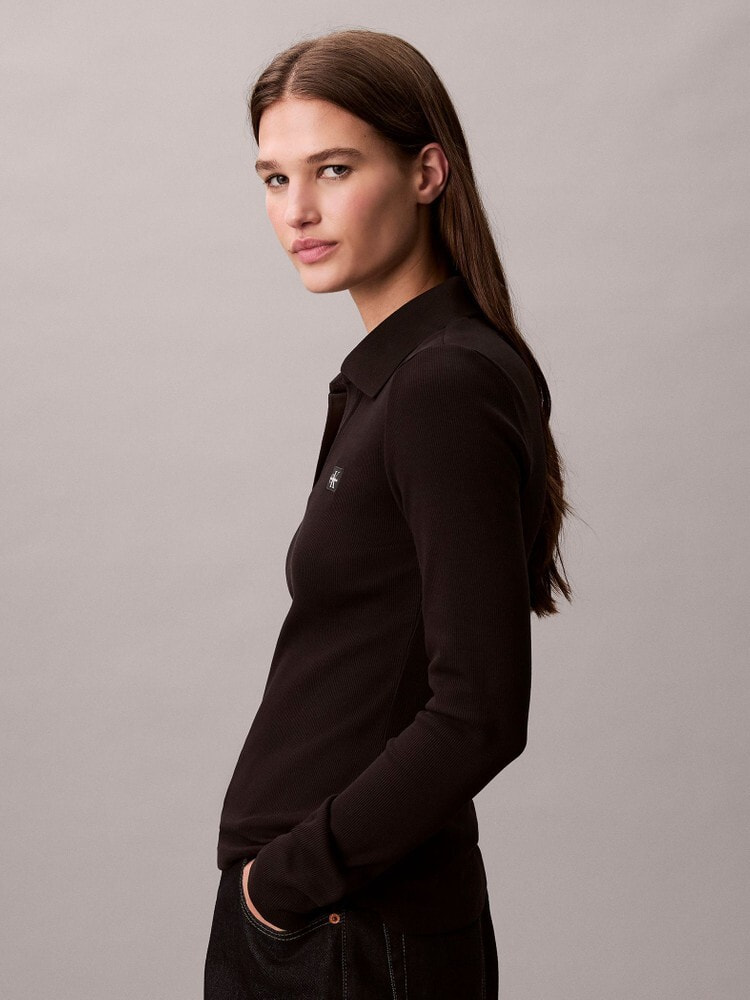 トップス - ロングスリーブ2X2リブポロセーター | カルバン・クライン