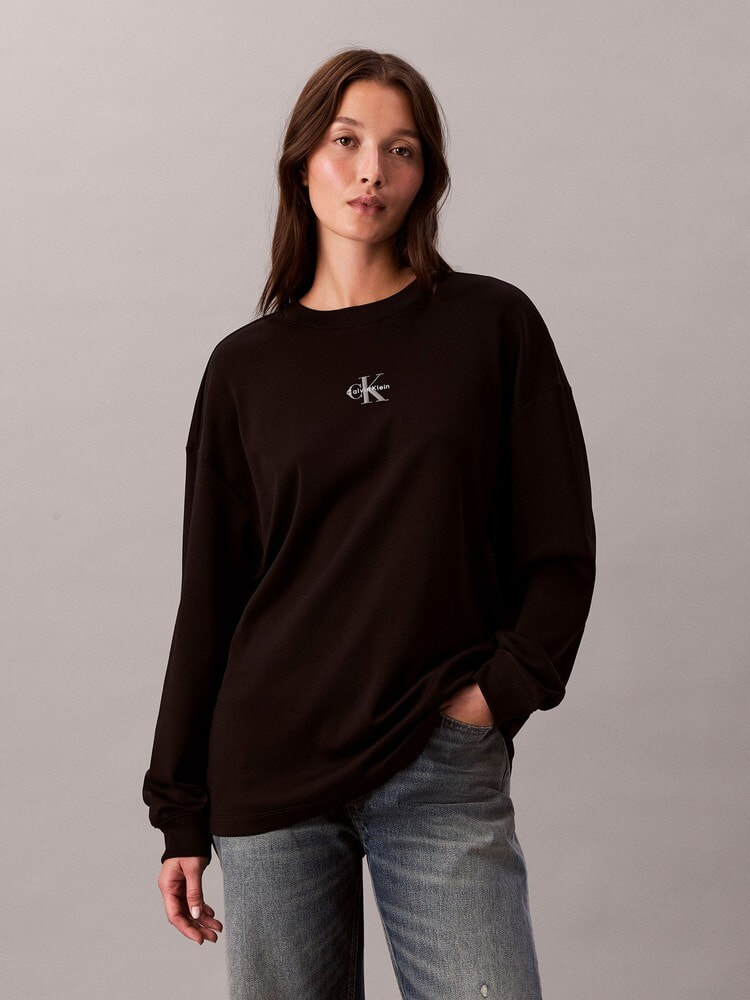 長袖Tシャツ - ミニロゴオーバーサイズロングスリーブクルーネックT