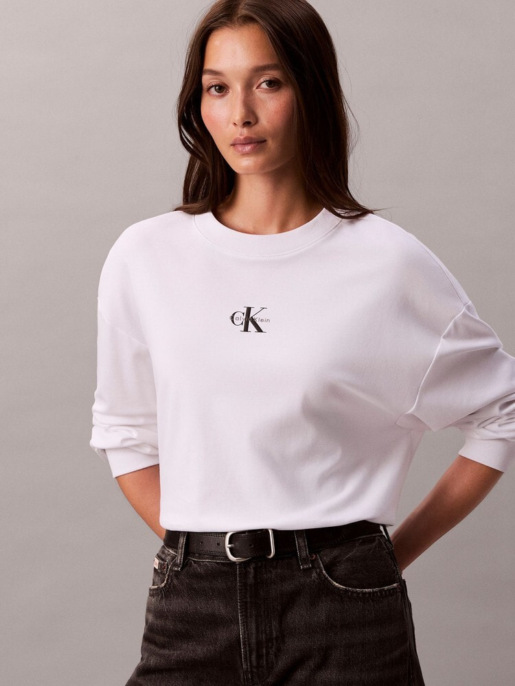 長袖Tシャツ - ミニロゴオーバーサイズロングスリーブクルーネックT