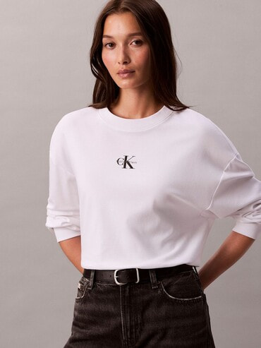 長袖Tシャツ - ミニロゴオーバーサイズロングスリーブクルーネックT