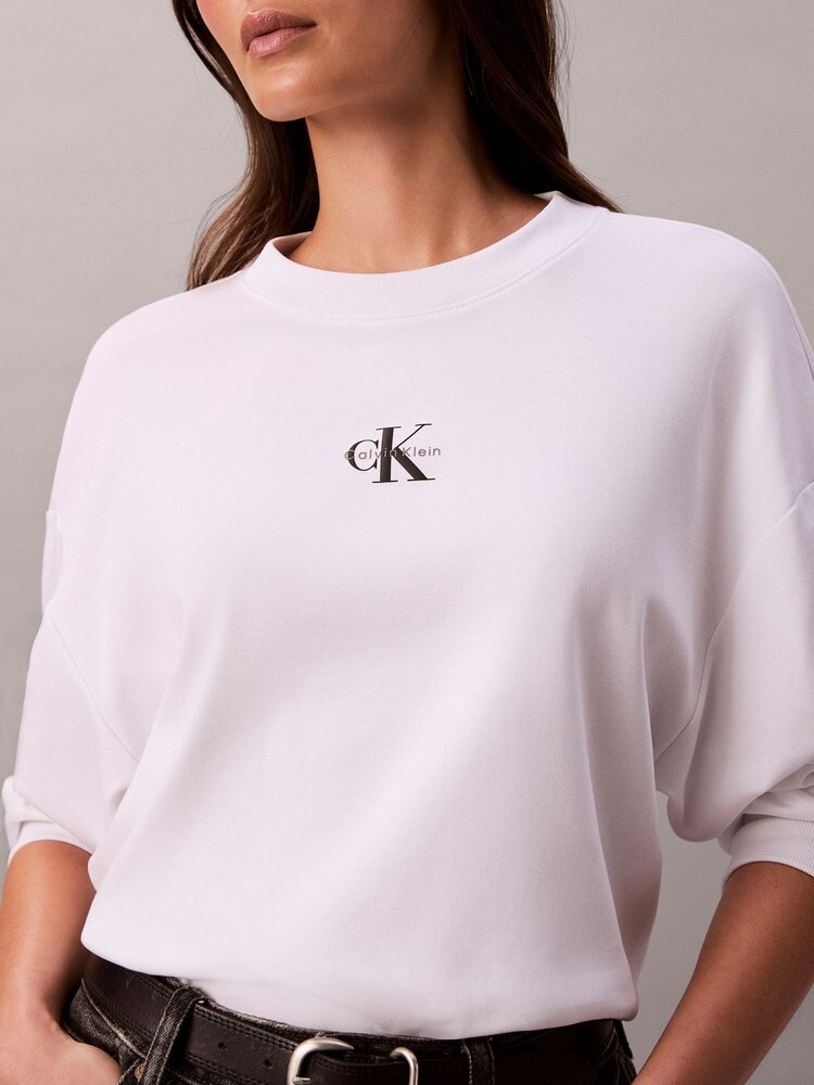 長袖Tシャツ - ミニロゴオーバーサイズロングスリーブクルーネックTシャツ 2