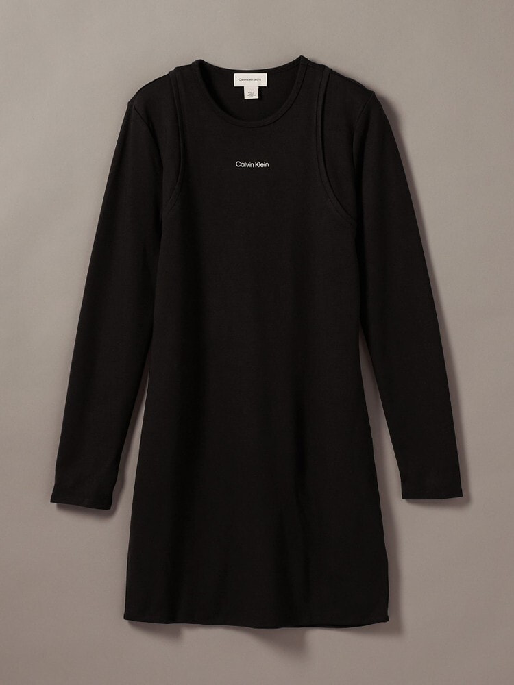 ワンピース - インターロックロングスリーブミニワンピース | カルバン
