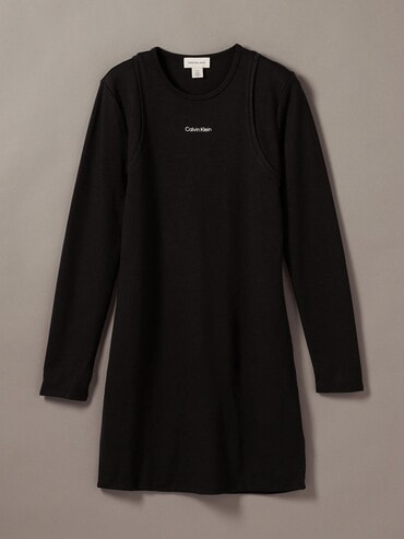 ワンピース - インターロックロングスリーブミニワンピース | カルバン