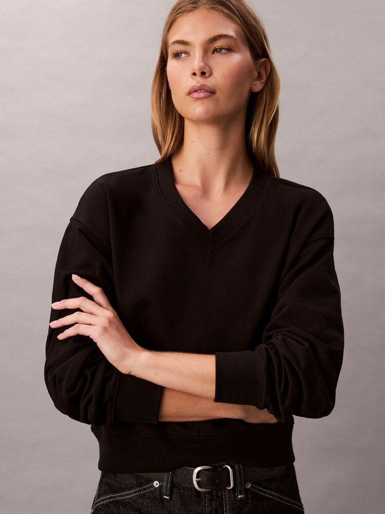 スウェット - プレミアムテリーVネックトレーナー | カルバン