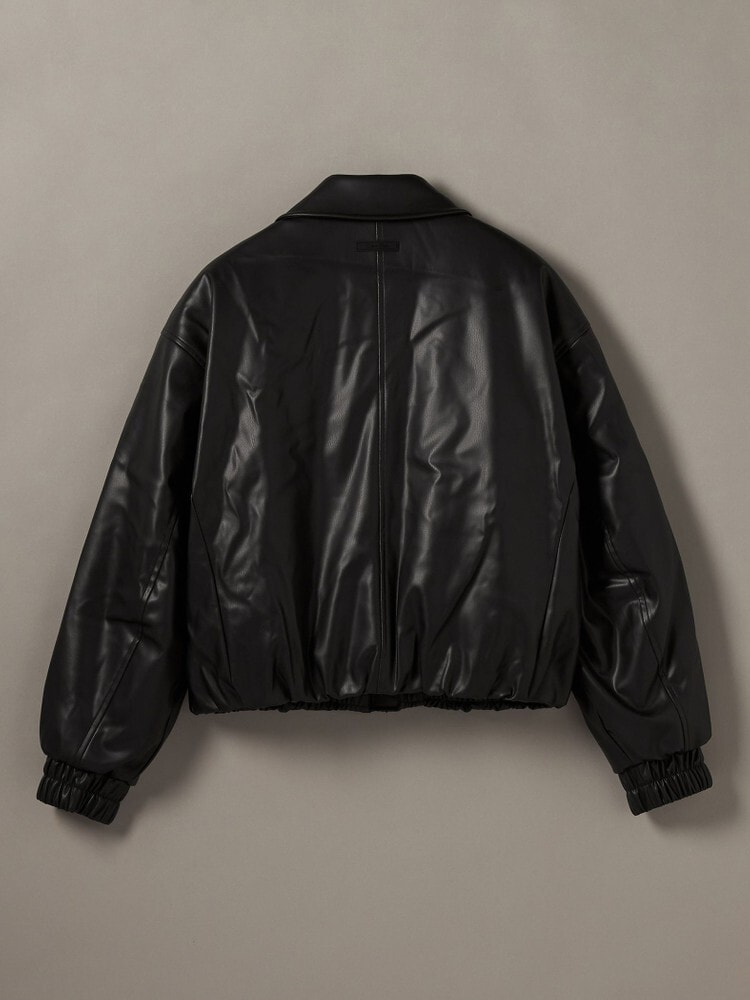 ジャケット - フェイクレザーインサレーションボンバージャケット