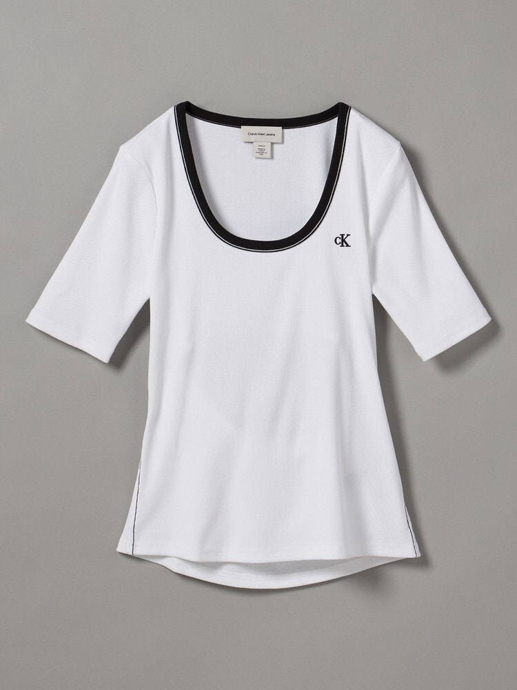 Tシャツ - ショートスリーブ2X2リブスクープネックTシャツ 15