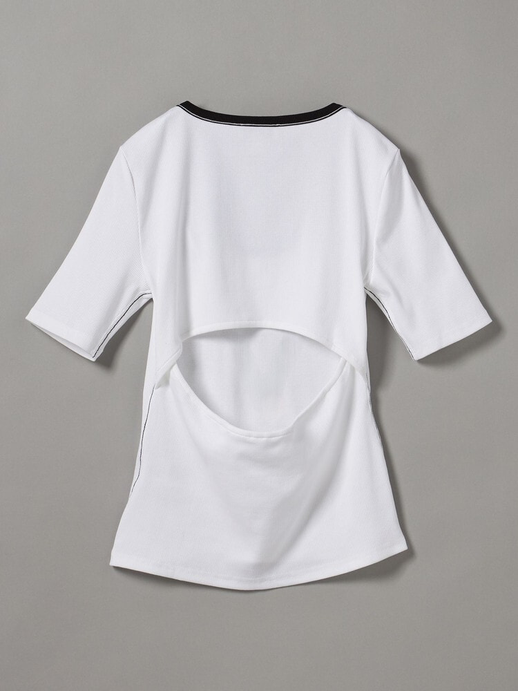 Tシャツ - ショートスリーブ2X2リブスクープネックTシャツ 16