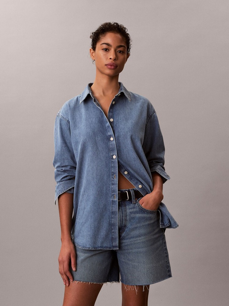   Jeans(カルバンクラインジーンズ) 七分袖シャツ サイズM レディース - 黒 Calvin Klein Jeans(カルバンクラインジーンズ) 七分袖シャツ サイズM