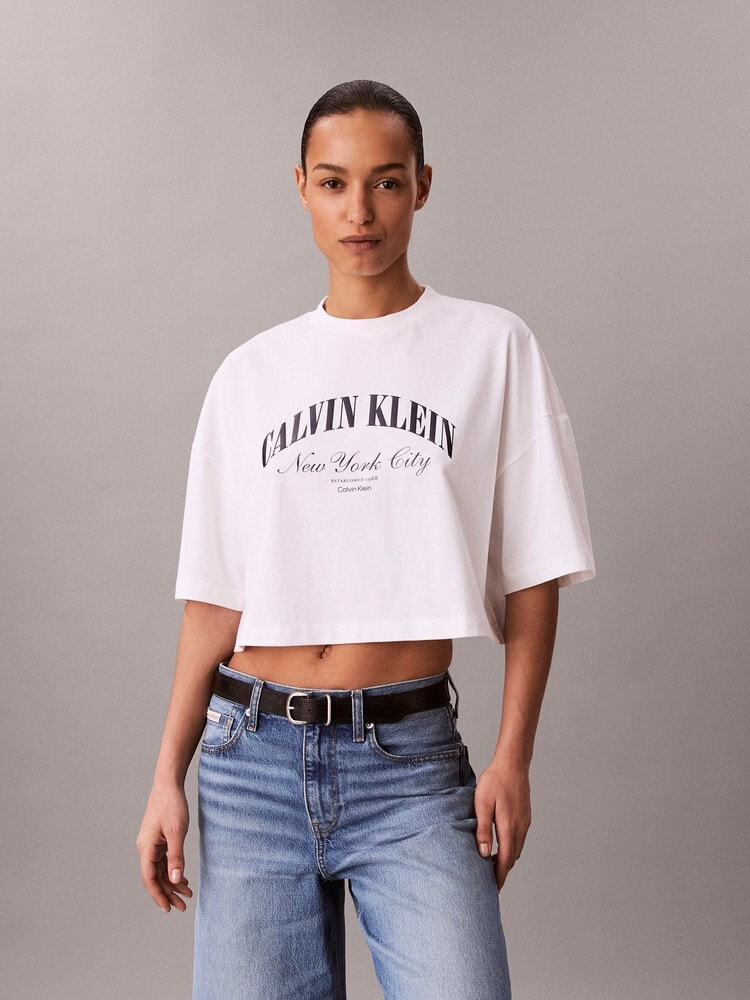 カルバンクライン Tシャツ - Heritage Classic ショートスリーブクロップドボクシーT