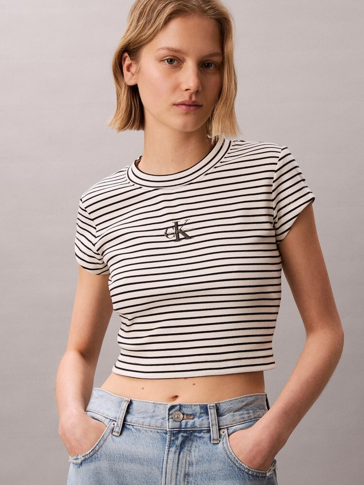 Tシャツ - ボーダーモノグラムベビーTシャツ 5