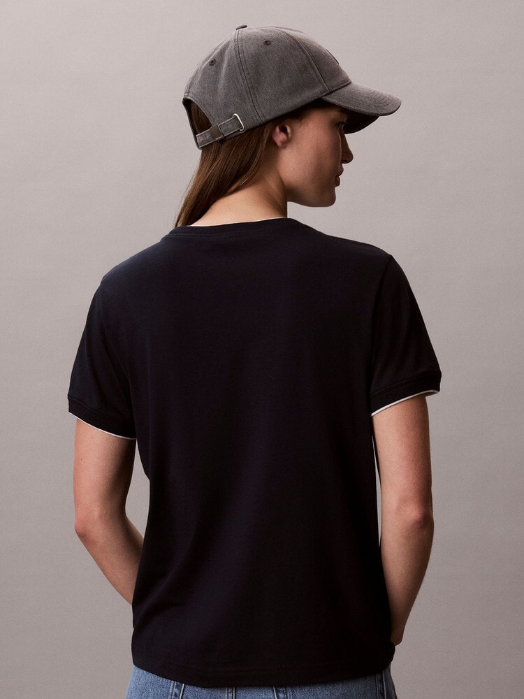 Tシャツ - ショートスリーブコントラストトリムTシャツ 4