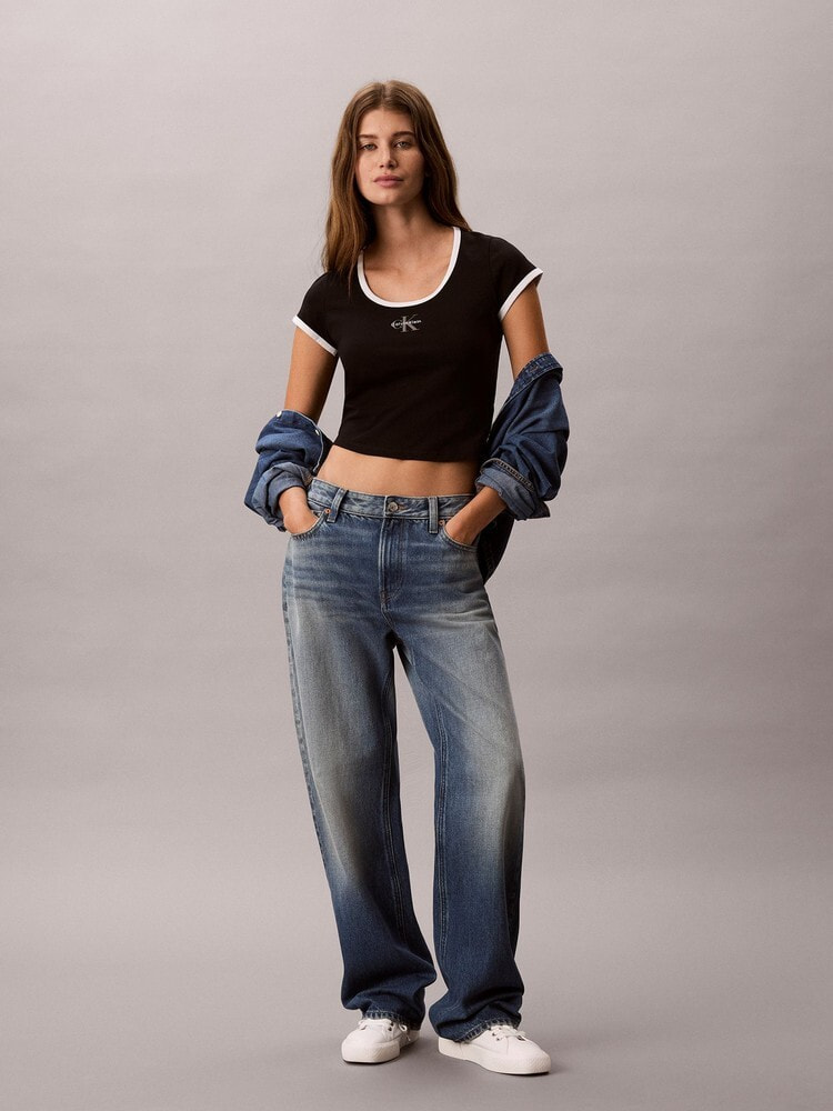 Tシャツ - ショートスリーブモノグラムスクープネックベビーTシャツ 5