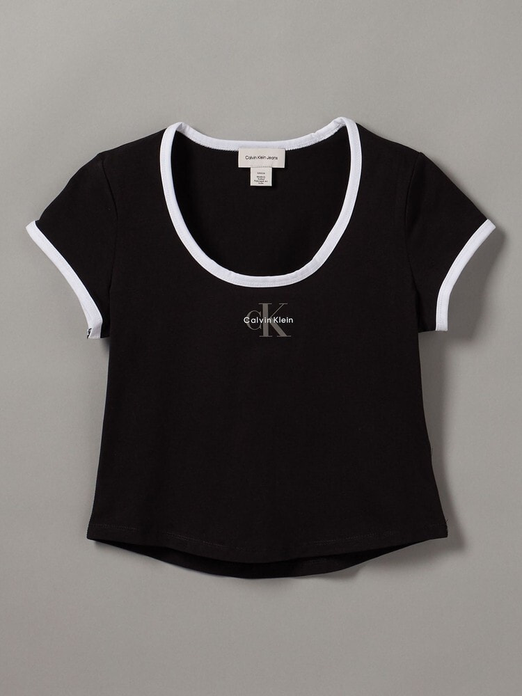 Tシャツ - ショートスリーブモノグラムスクープネックベビーTシャツ 6