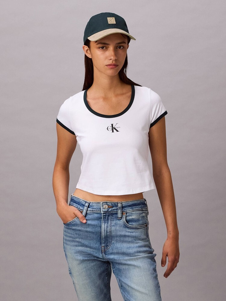 Tシャツ - ショートスリーブモノグラムスクープネックベビーTシャツ 11