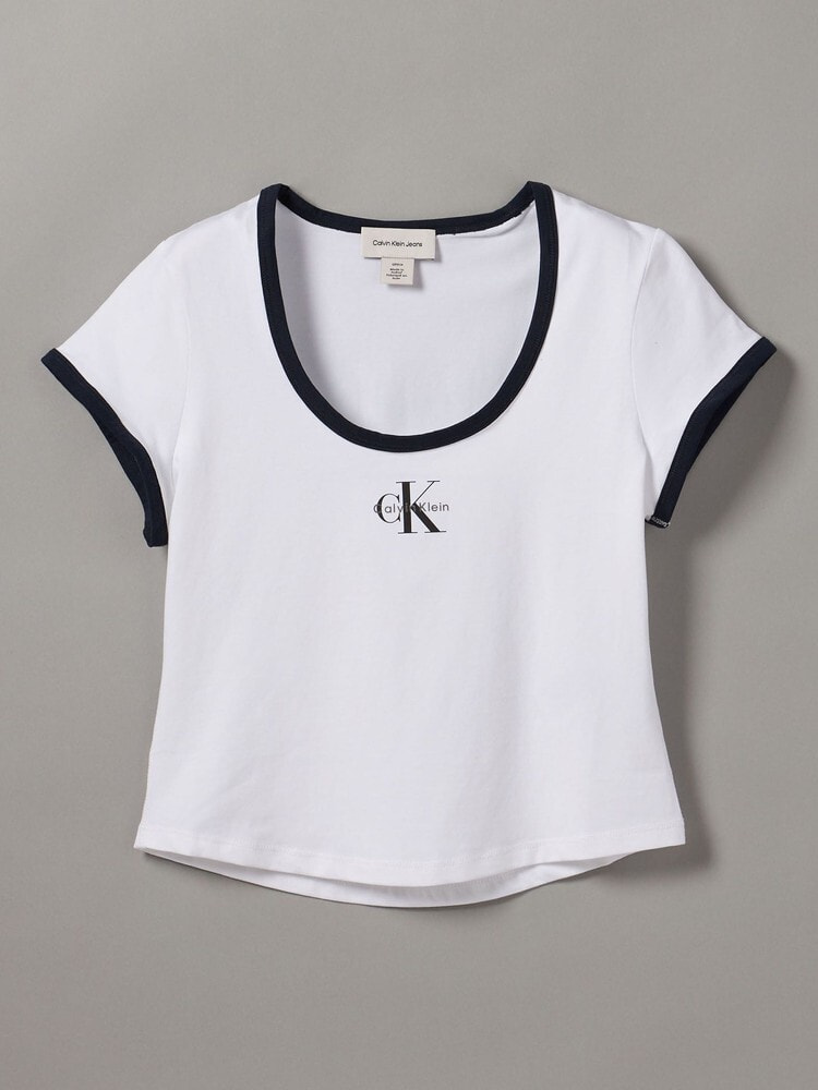 Tシャツ - ショートスリーブモノグラムスクープネックベビーTシャツ 13