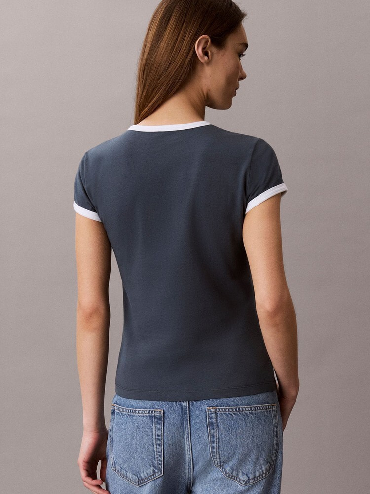 Tシャツ - ショートスリーブスリムロゴリンガーTシャツ 4
