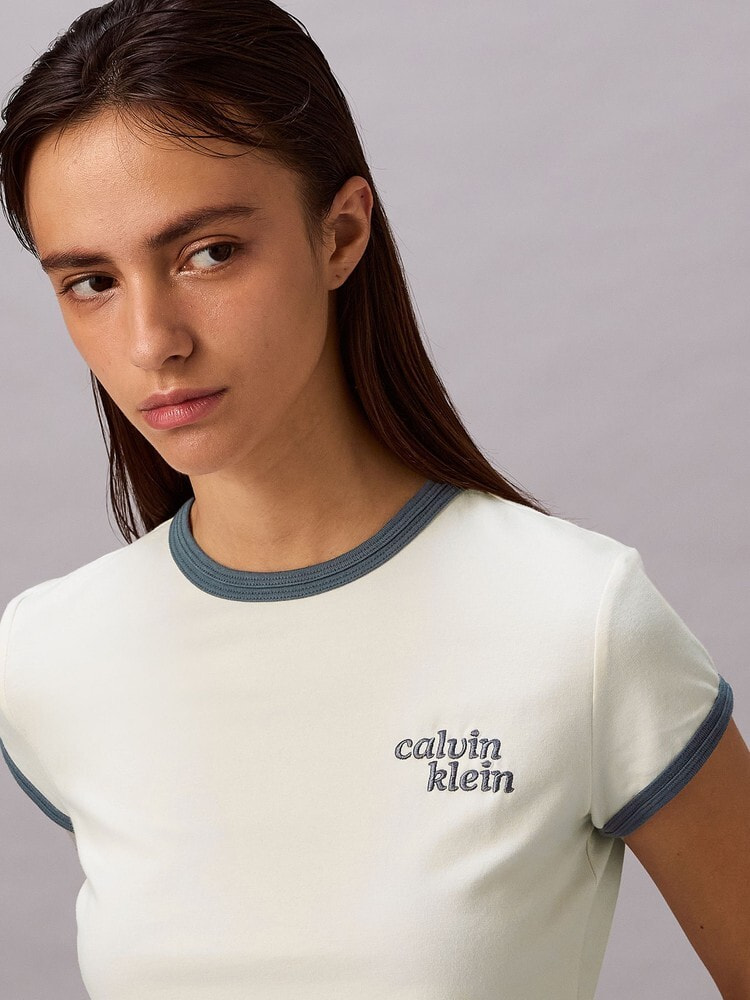 Tシャツ - ショートスリーブスリムロゴリンガーTシャツ 18