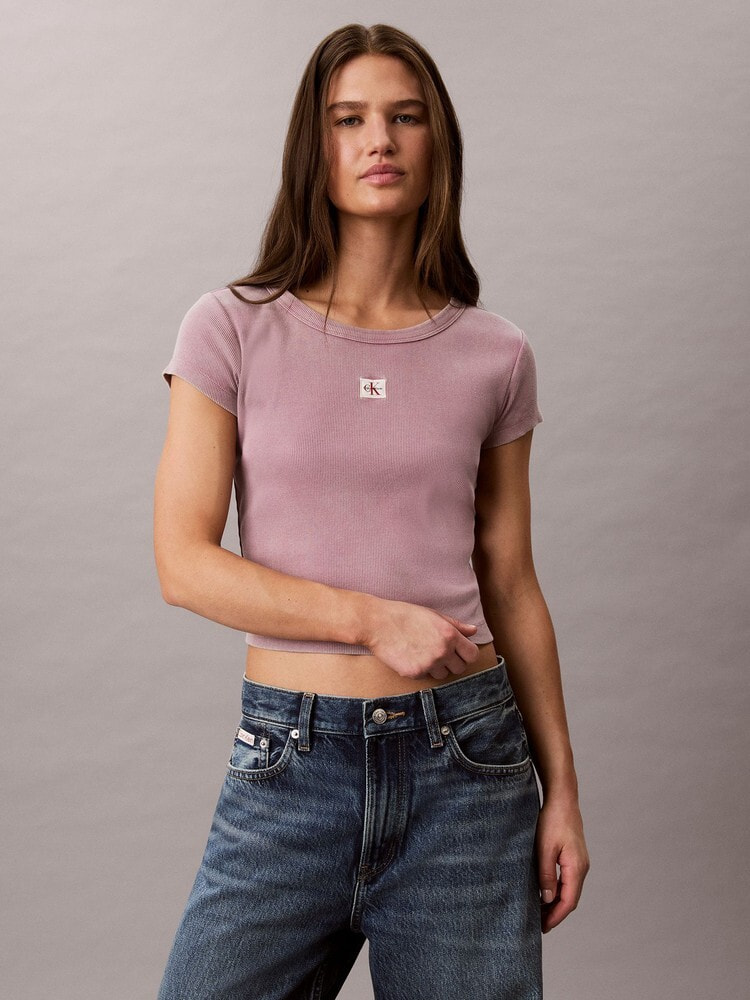 Tシャツ - ウーブンラベルクルーネックTシャツ