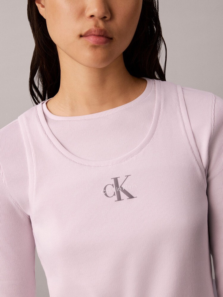 長袖Tシャツ - ダブルレイヤー2X2リブTシャツ 12