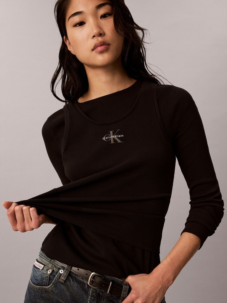 長袖Tシャツ - ダブルレイヤー2X2リブTシャツ 6