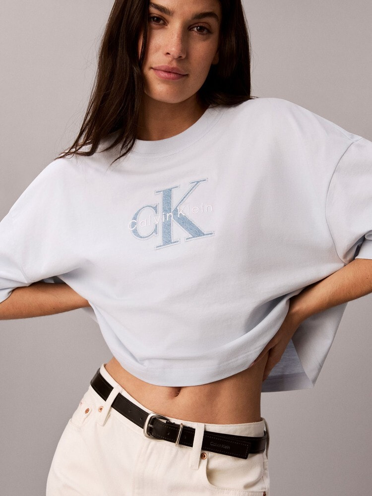 Tシャツ - オーバーサイズクロップドモノロゴTシャツ 12