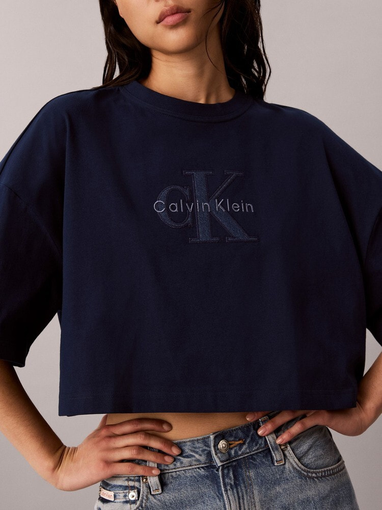 Tシャツ - オーバーサイズクロップドモノロゴTシャツ 5