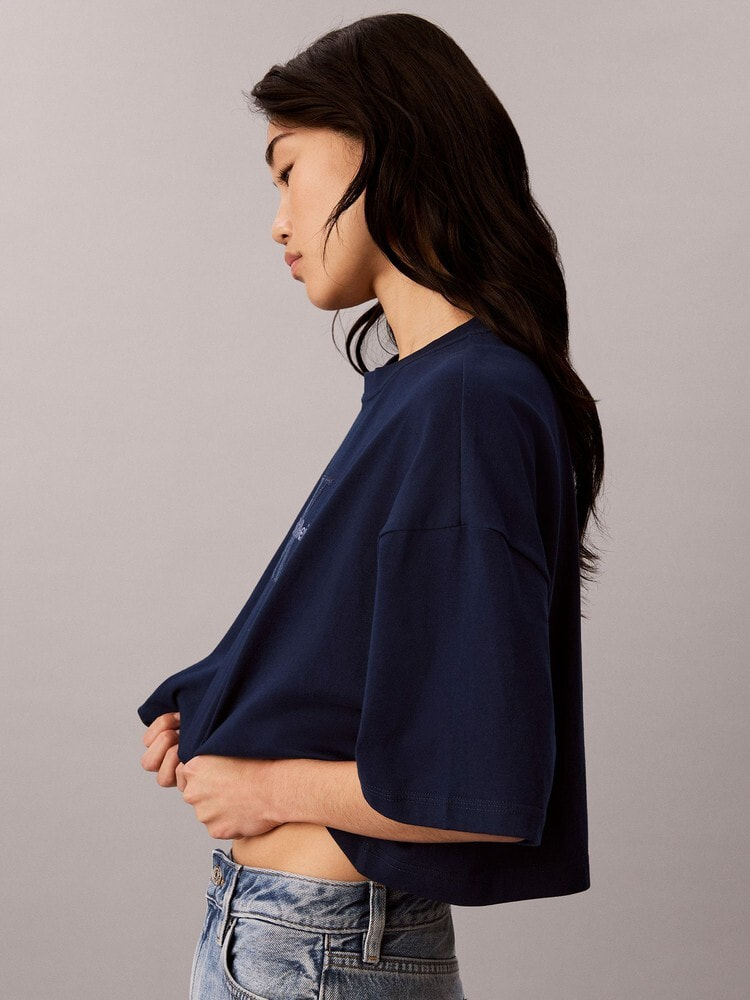 Tシャツ - オーバーサイズクロップドモノロゴTシャツ 6