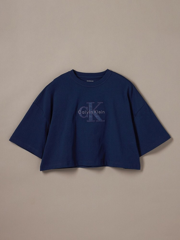 Tシャツ - オーバーサイズクロップドモノロゴTシャツ 7