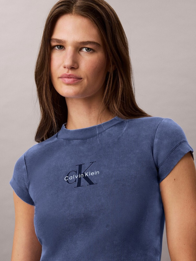 Tシャツ - ショートスリーブモノグラムロゴリブTシャツ 3