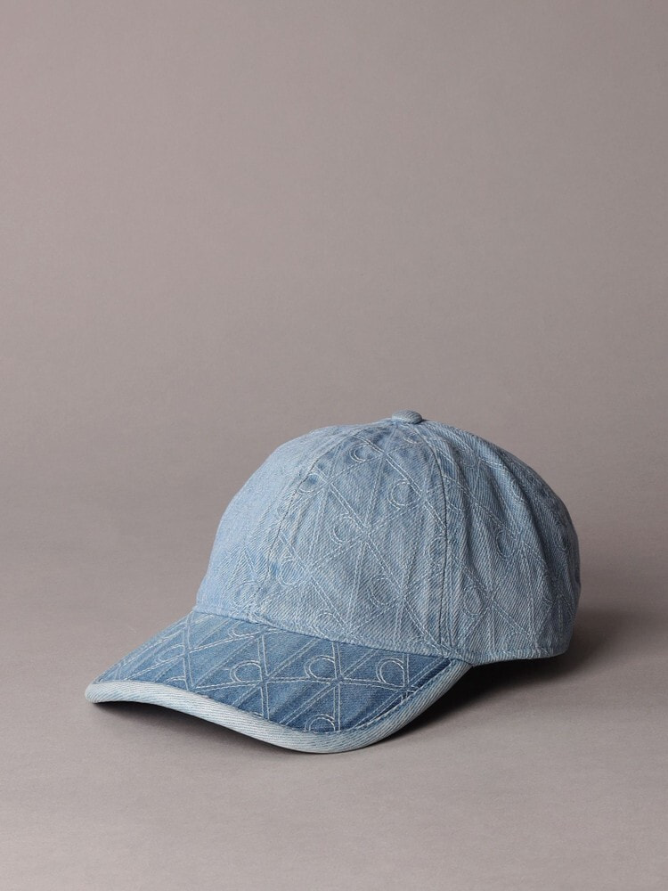 デニムキャップ - エンブレムキルトレザーパッチキャップ | カルバン