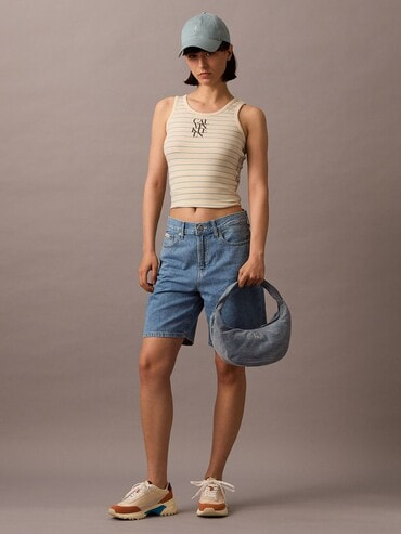 クロスボディバッグ - デニムソフトクレセントバッグ | カルバン