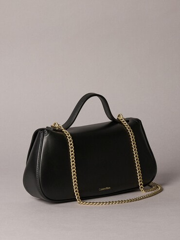 極美品 カルバンクライン スクエア ショルダーバッグ ブラック 2way ブラック（黒）系 Calvin Klein(カルバンクライン) ショルダー