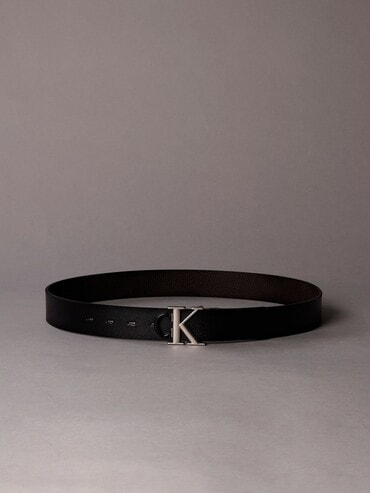   メタル CK モノグラム 本革レザー バックル ベルト Calvin Klein カルバンクライン ベルト メンズ プレゼント 本革