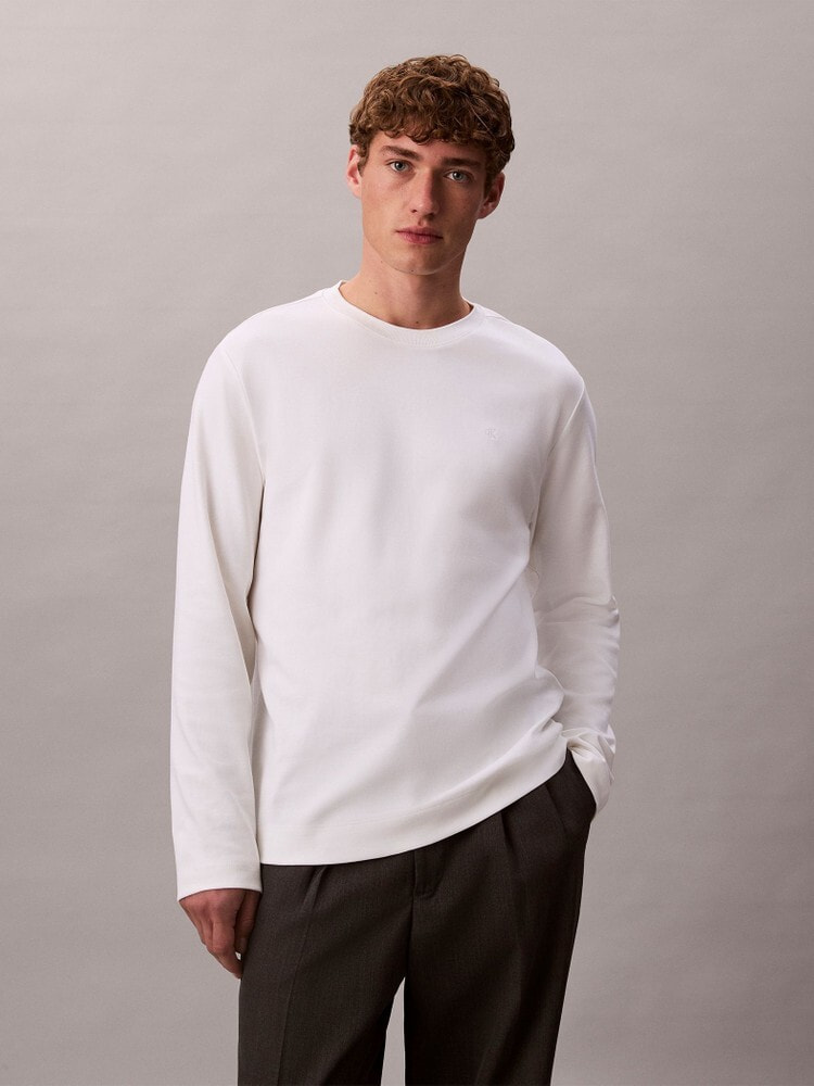 長袖Tシャツ - ロングスリーブインターロックコットンクルーネックT