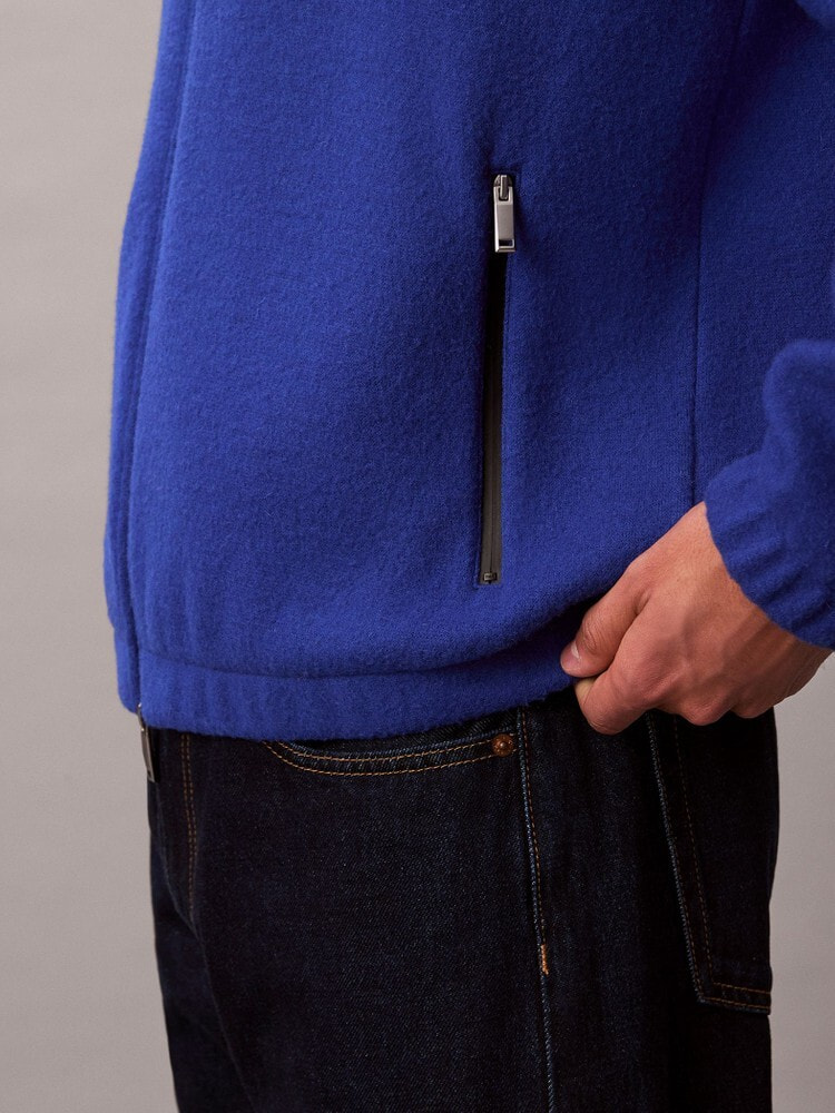 ジャケット - ウールブレンドポリエステルフリースジャケット