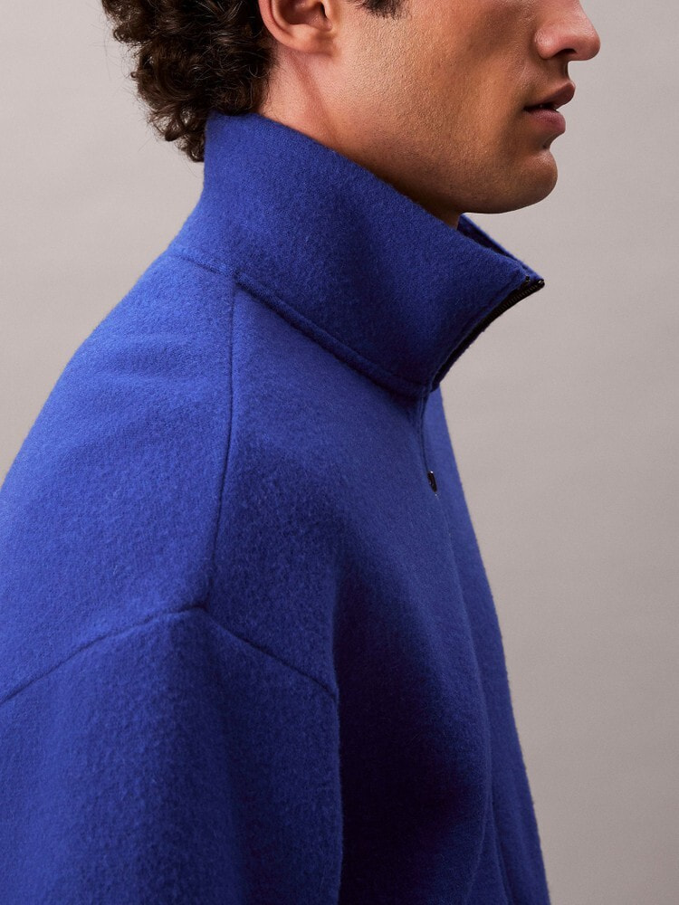 ジャケット - ウールブレンドポリエステルフリースジャケット