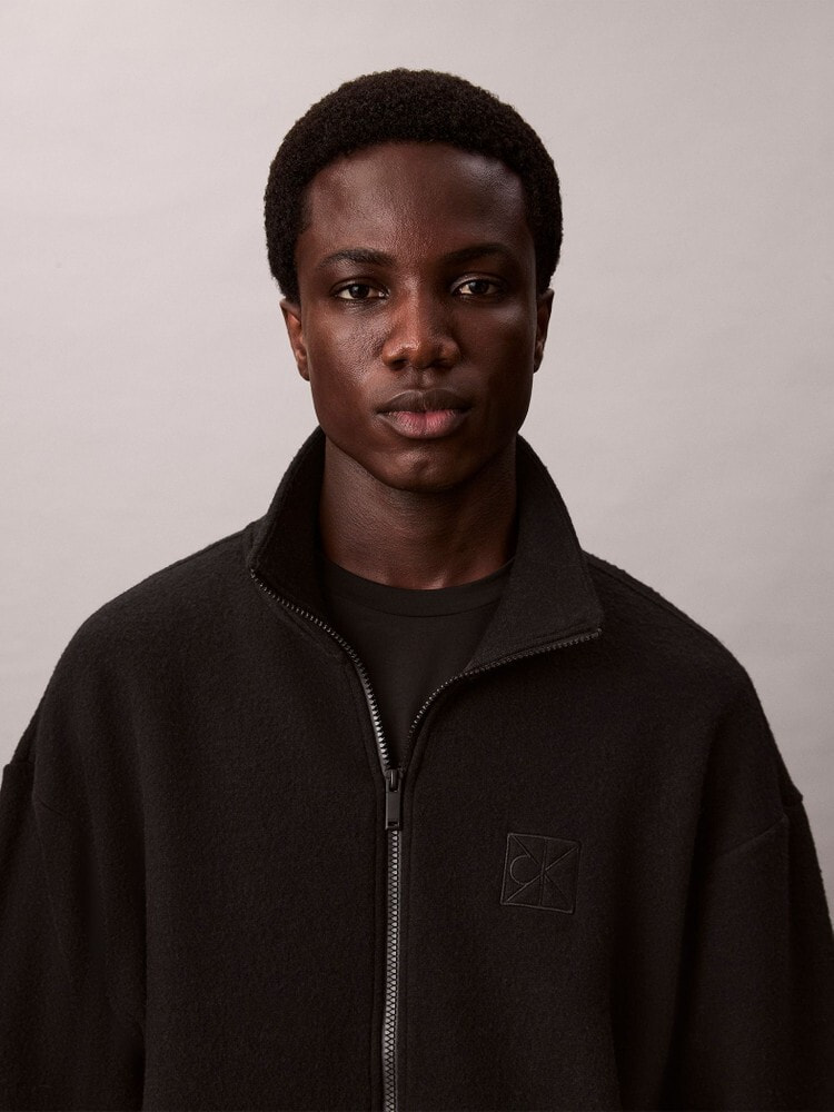 ジャケット - ウールブレンドポリエステルフリースジャケット