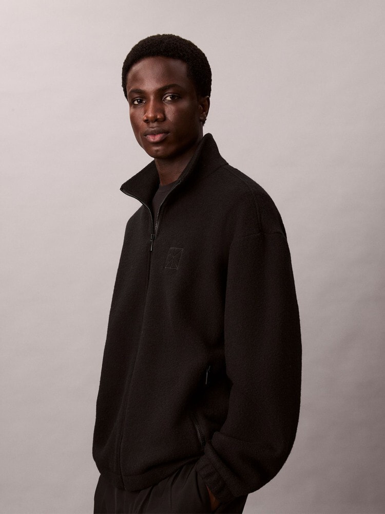 ジャケット - ウールブレンドポリエステルフリースジャケット