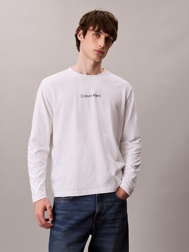 Tシャツ - ロングスリーブリラックススタンダードロゴクルーネックT 
