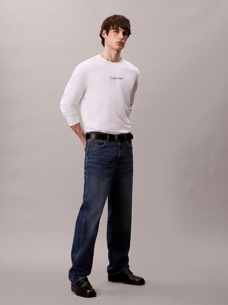 Tシャツ - ロングスリーブリラックススタンダードロゴクルーネックT